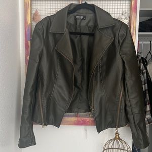 Faux, leather jacket